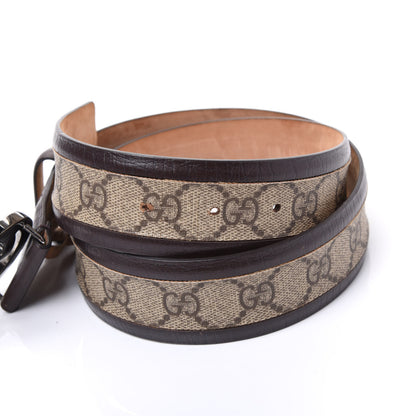 Gucci GG Supreme Monogram Niagara Lux Calfskin Interlocking G 40mm Belt 80 32 Beige Ebony Cocoa 3 of 7