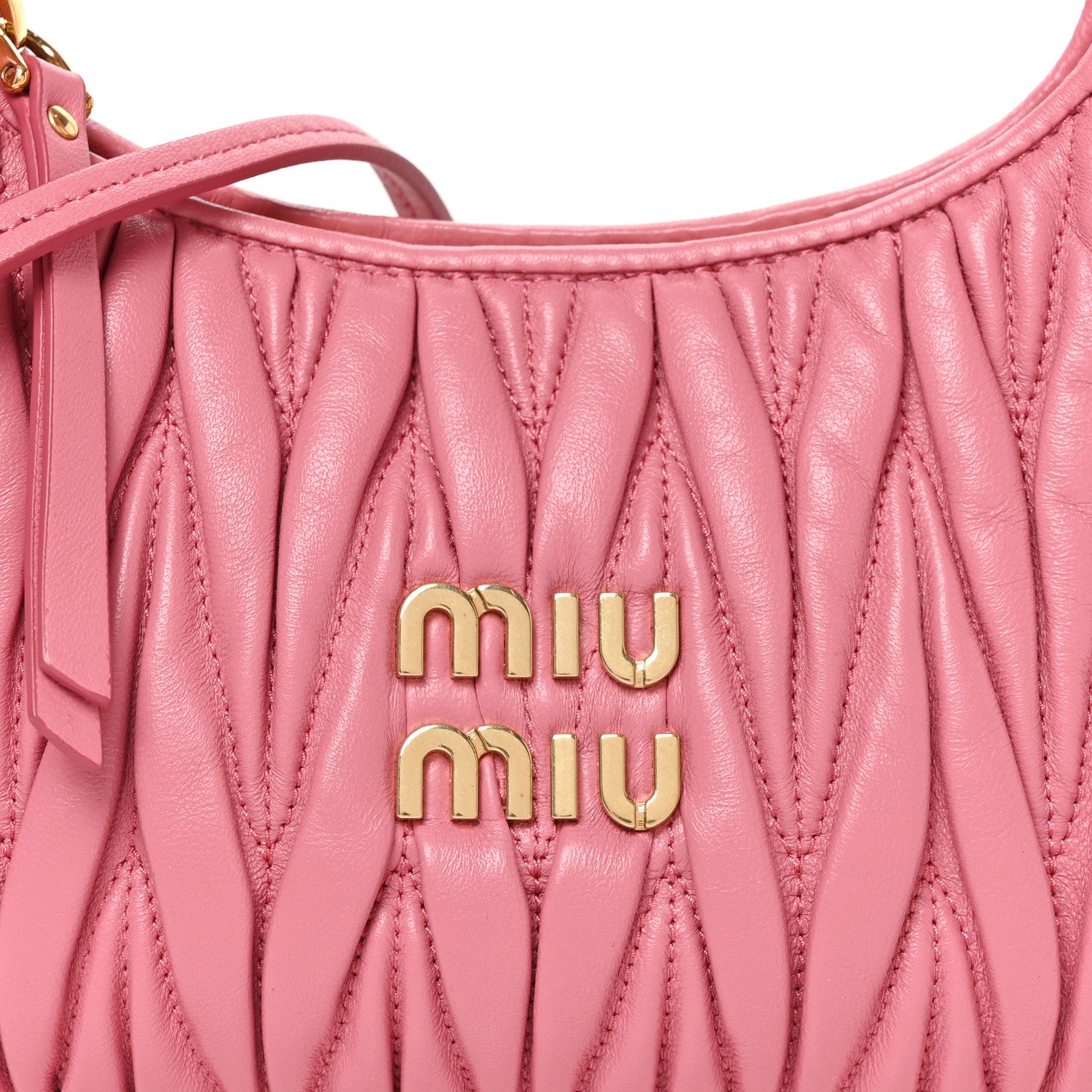 Miu Miu Nappa Matelasse Small Wander Hobo Pink 7 of 9