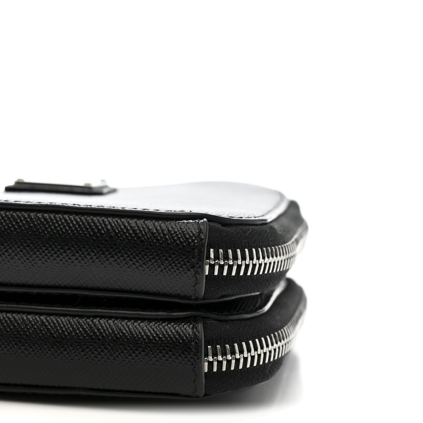 Saffiano Mini Triangle Crossbody Pouch Black