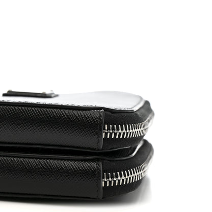 Prada Saffiano Mini Triangle Crossbody Pouch Black 11 of 12