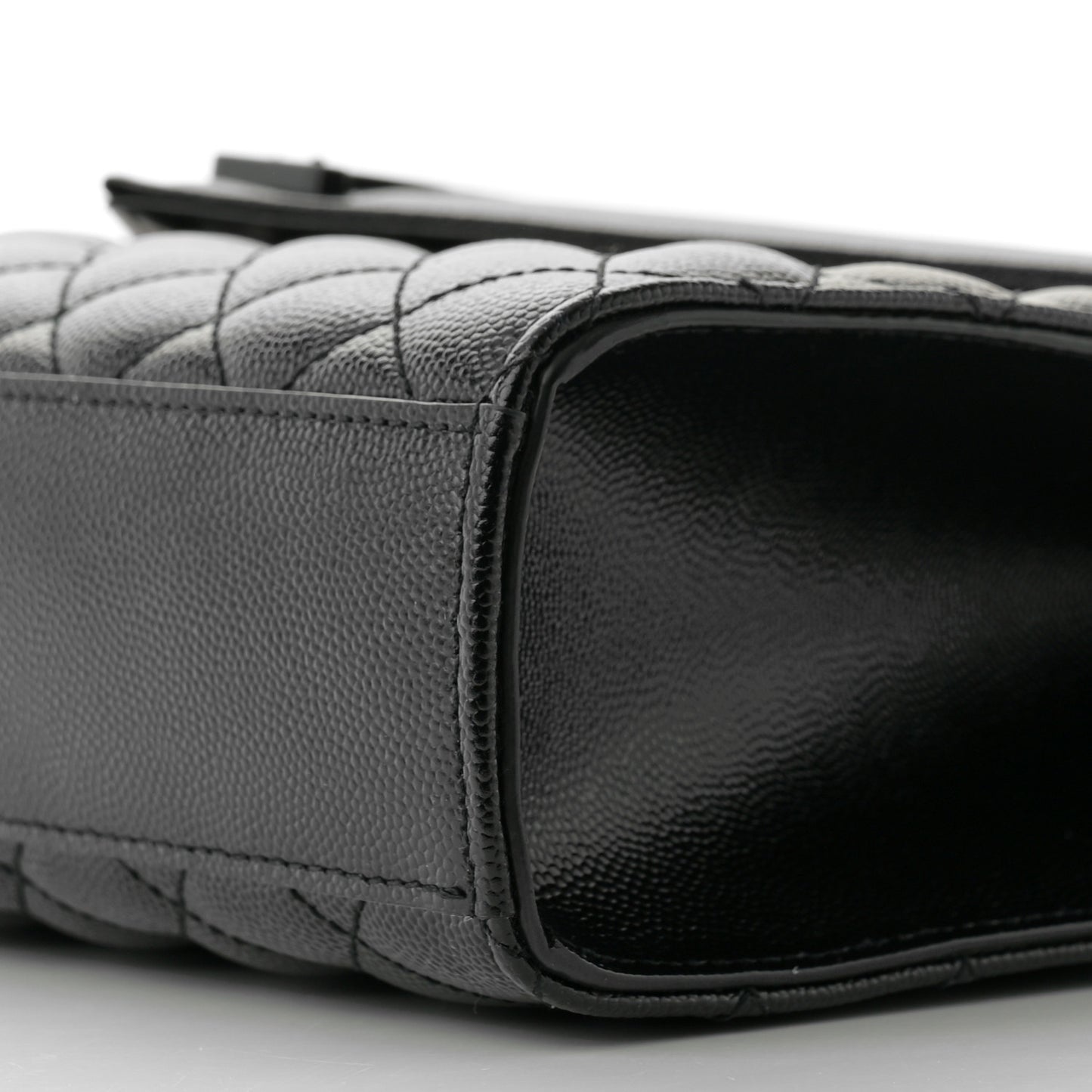 Grain De Poudre Textured Mixed Matelasse Large Triquilt Monogram Monochrome Satchel Black