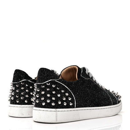 Christian Louboutin Crosta CometeSpikes Womens Vieira 2 Flat Crosta Comete Sneakers 37 Black Silver 4 of 9