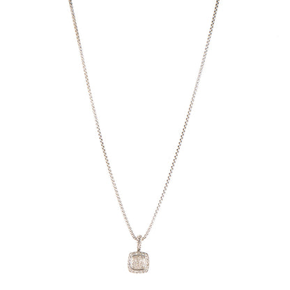 David Yurman Sterling Silver Diamond 7mm Petite Albion Pendant Necklace 1 of 4