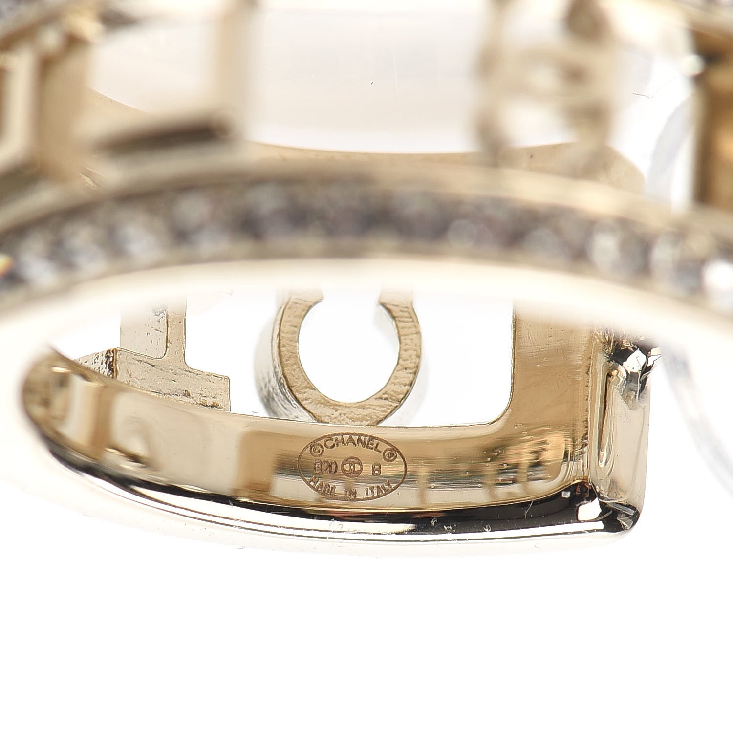Chanel Metal Crystal Bow-tiful CC Hoop Earrings Gold 4 of 5