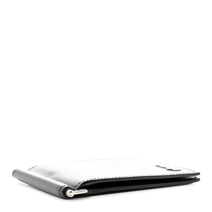Saint Laurent Shiny Calfskin Tiny Cassandre Bill Clip Wallet Black 4 of 7
