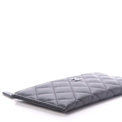 Chanel Iridescent Caviar Quilted Classic Zip Pouch Black 6 of 11
