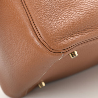 Hermes Taurillon Clemence Lindy 30 Gold 12 of 17