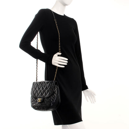 Chanel Glazed Calfskin Quilted Medium Bubble CC Flap Black 2 of 7