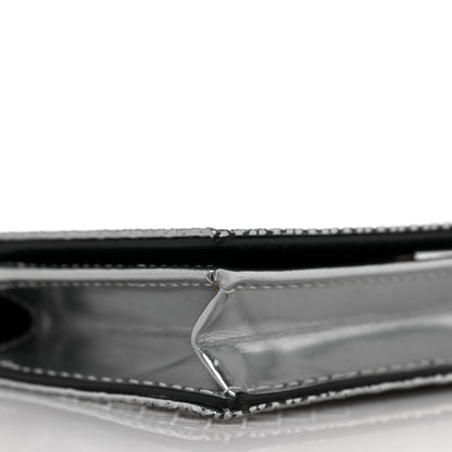 Christian Dior Metallic Patent Micro-Cannage Lady Dior Card Holder Silver 8 of 9