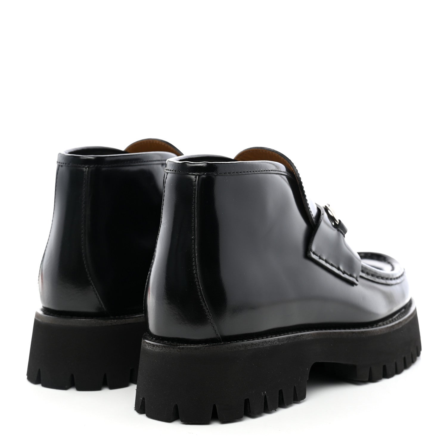 Gucci Cordovan Lux Womens Horsebit Platform Ankle Boots 38.5 Black 4 of 10