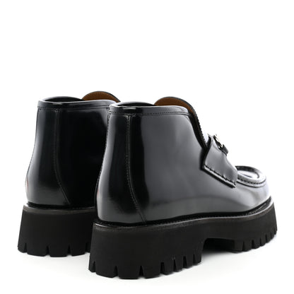 Gucci Cordovan Lux Womens Horsebit Platform Ankle Boots 38.5 Black 4 of 10