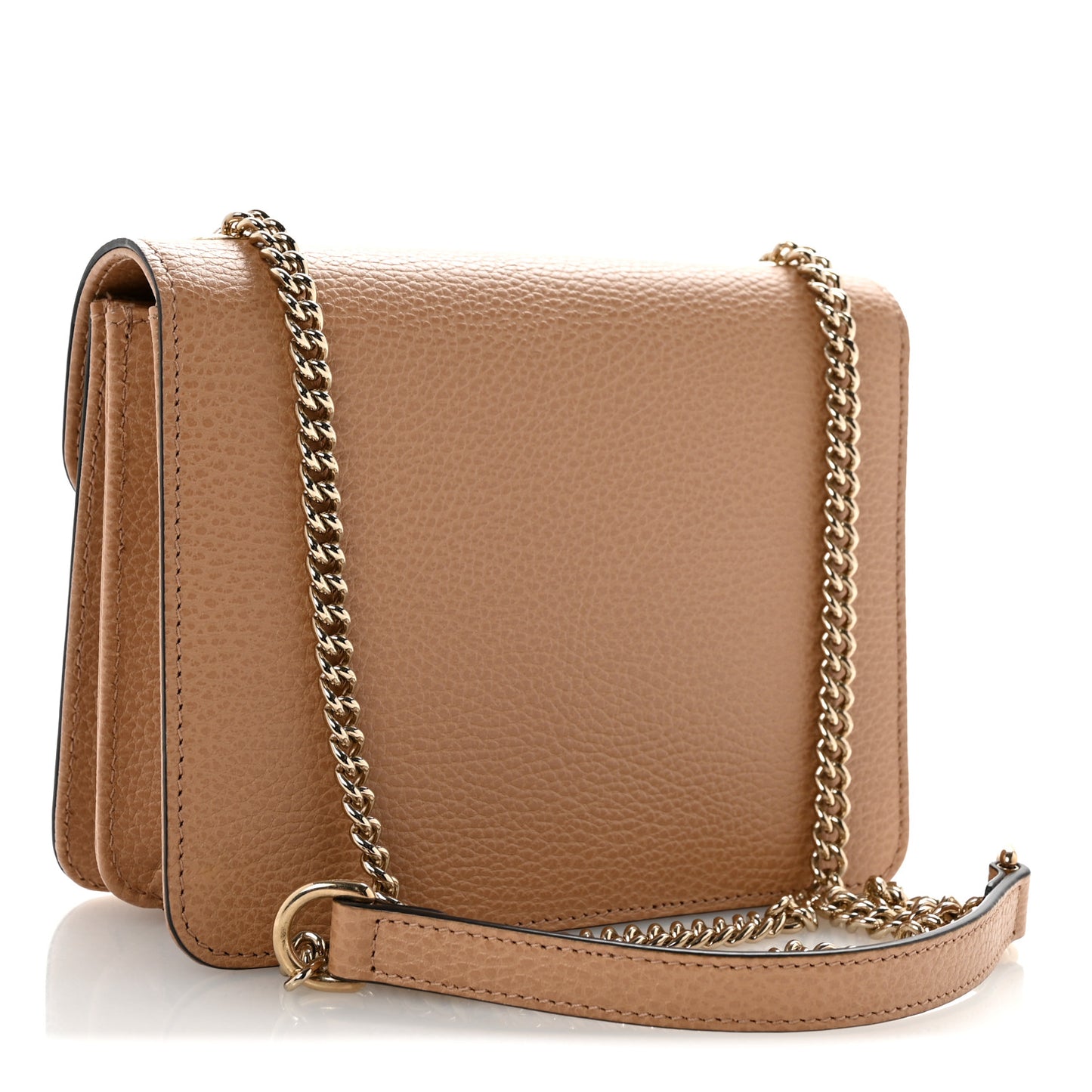Dollar Calfskin Small Interlocking G Shoulder Bag Camelia