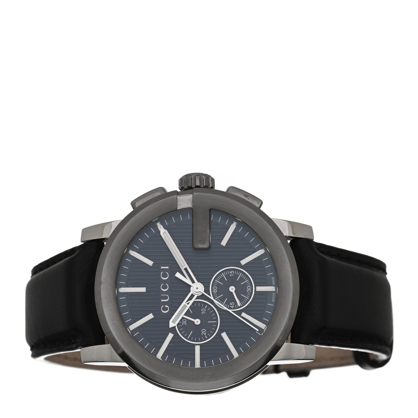 Stainless Steel Calfskin 44mm G-Chrono Quartz Watch Black