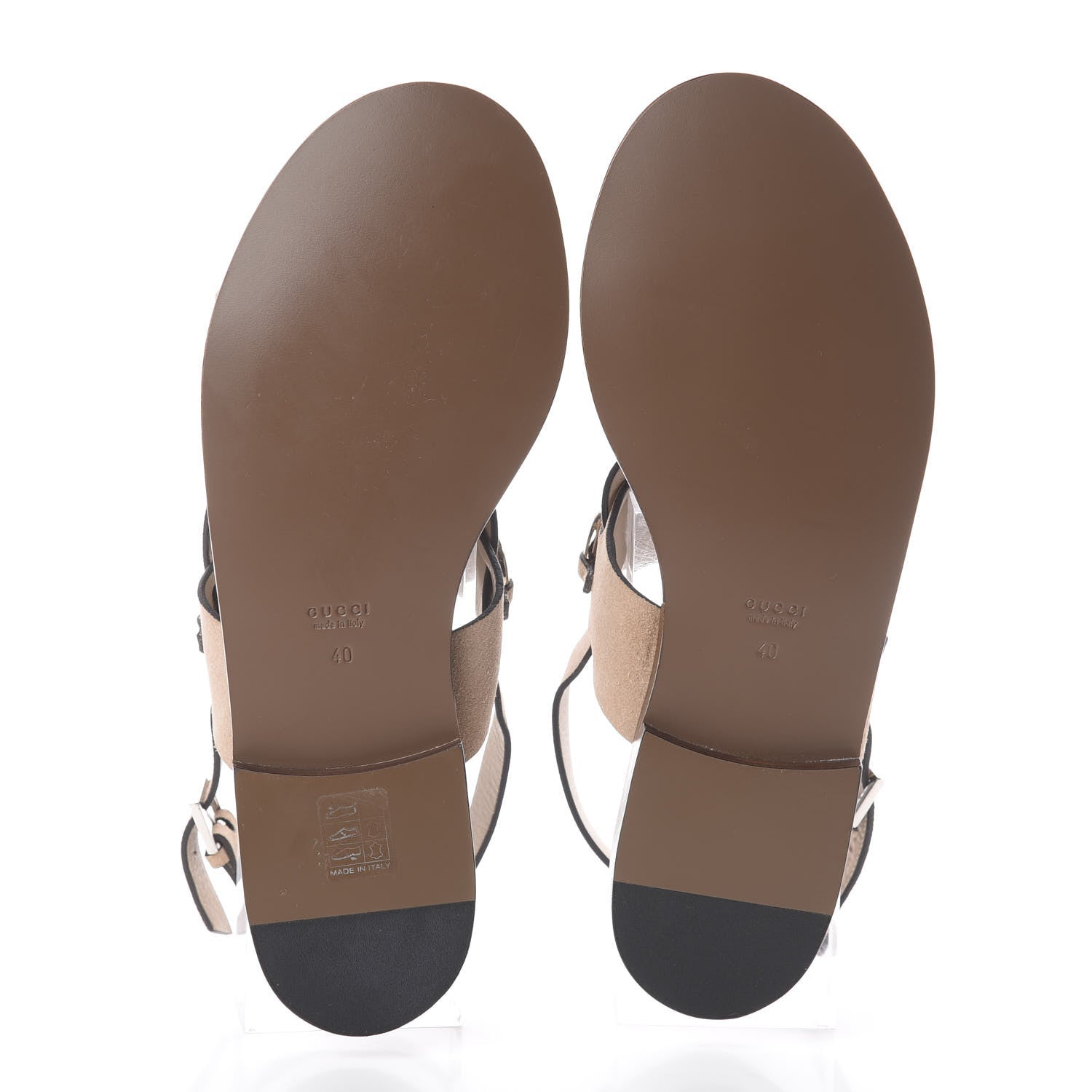 Gucci Suede Columbia Reverse Flat Sandals 40 Neutral 5 of 7