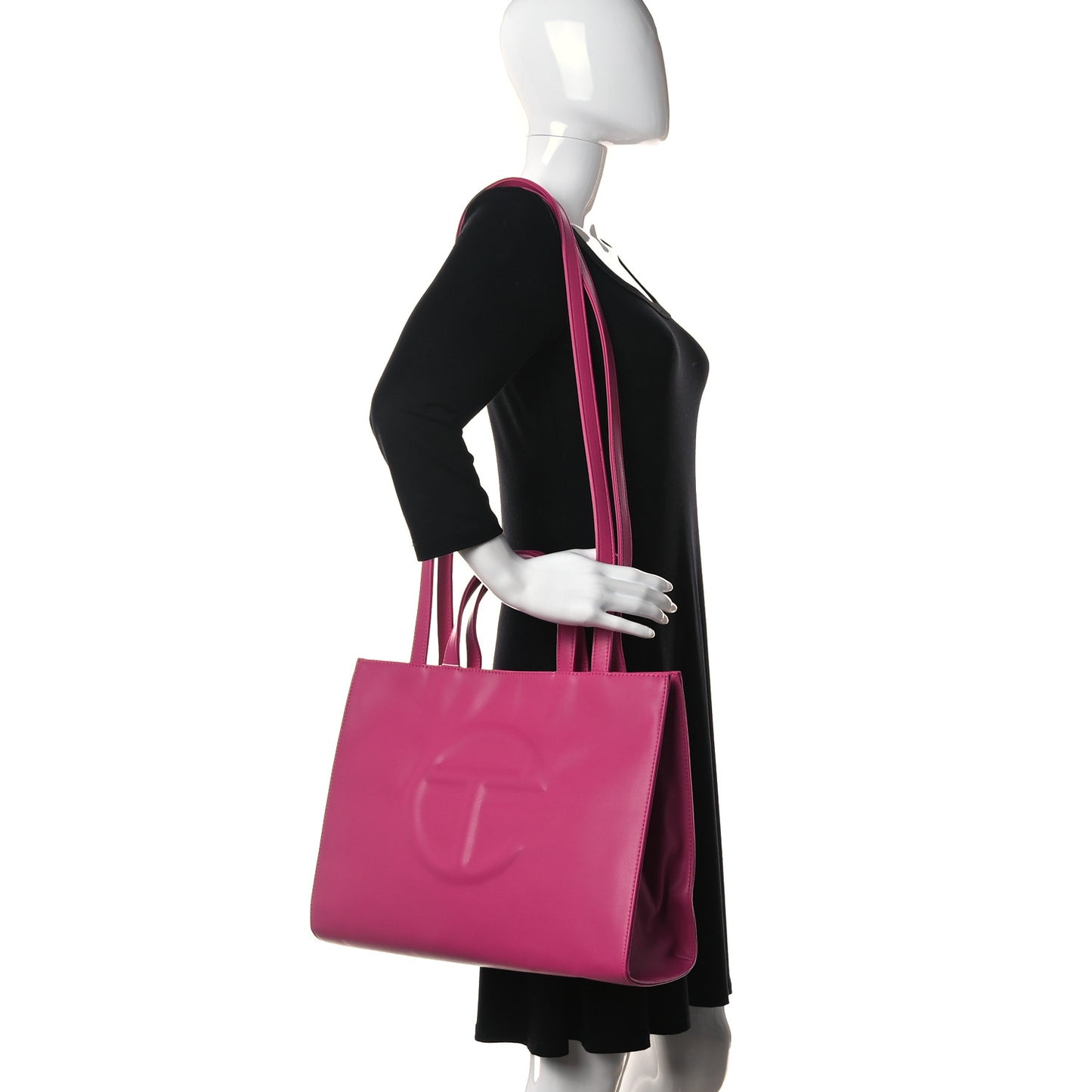 Vegan Leather Medium Shopping Bag Azalea