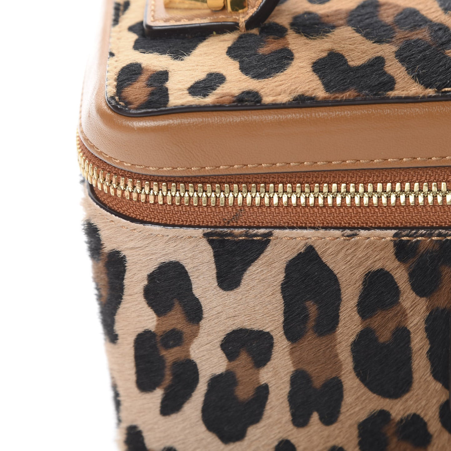 Calf Hair Calfskin Vanity Case Leopard