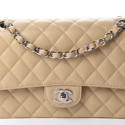 Chanel Caviar Quilted Medium Double Flap Beige 10 of 11
