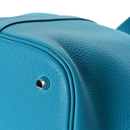 Hermes Taurillon Clemence Picotin Lock 26 GM Turquoise 11 of 12