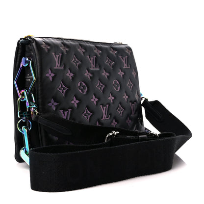 Louis Vuitton Lambskin Embossed Monogram LV Ski Coussin PM Black Multicolor 3 of 12