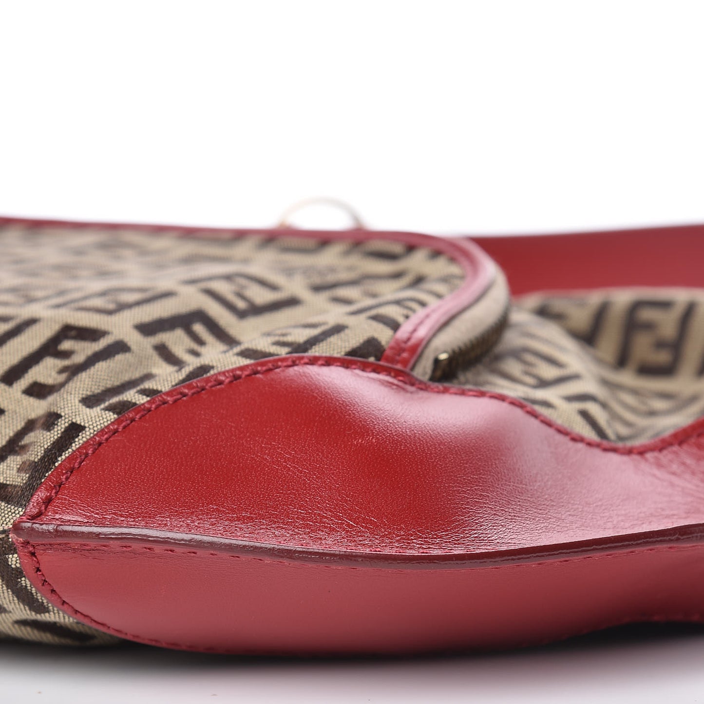 Zucchino Cuoio Chef Pocket Shoulder Bag Mogano Panna Rosso