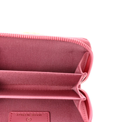 Chanel Caviar Chevron Quilted Boy Zip Around Coin Purse Wallet Pink 5 of 8