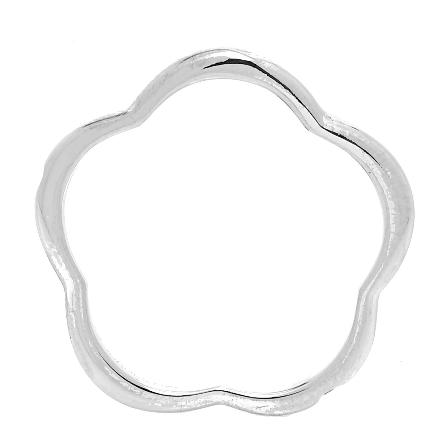 18K White Gold Diamond Camellia Band Ring 49 4.75
