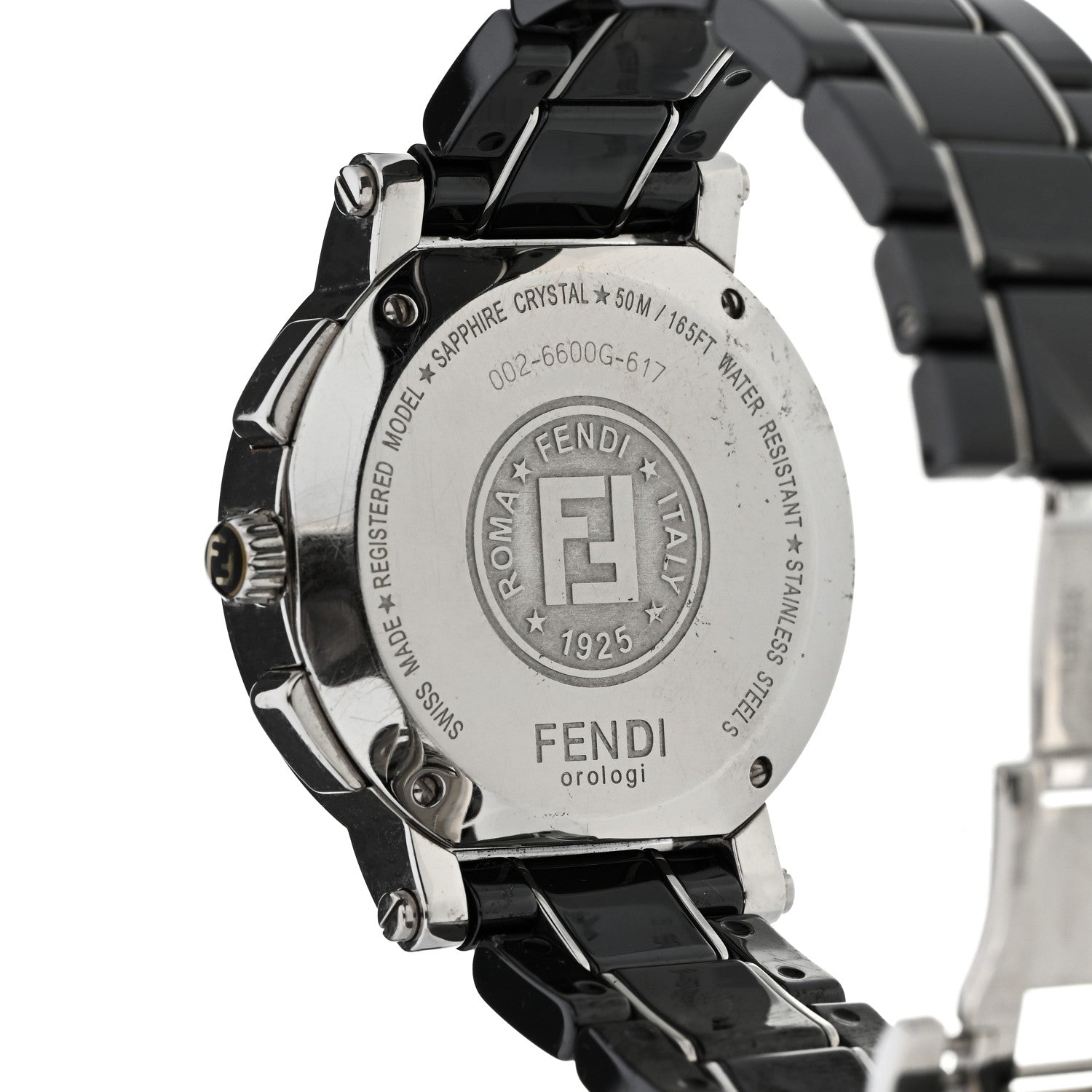 Fendi Stainless Steel Ceramic 38mm Chronograph Quartz Watch Black 4 of 5