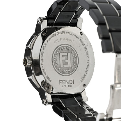 Fendi Stainless Steel Ceramic 38mm Chronograph Quartz Watch Black 4 of 5