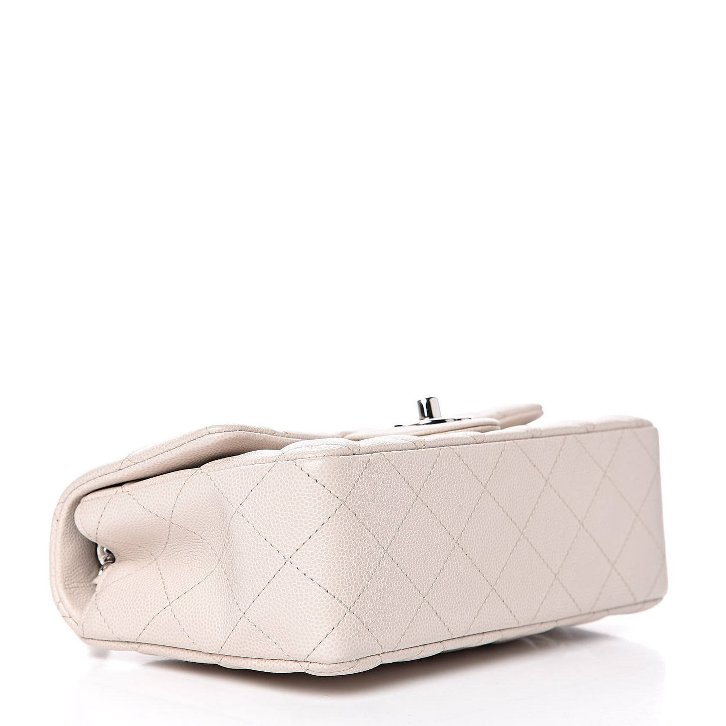 Caviar Quilted Mini Rectangular Flap Ivory