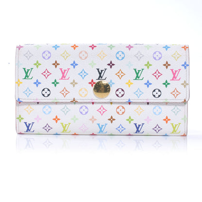 Louis Vuitton Monogram Multicolor Sarah Wallet White Orange 1 of 8