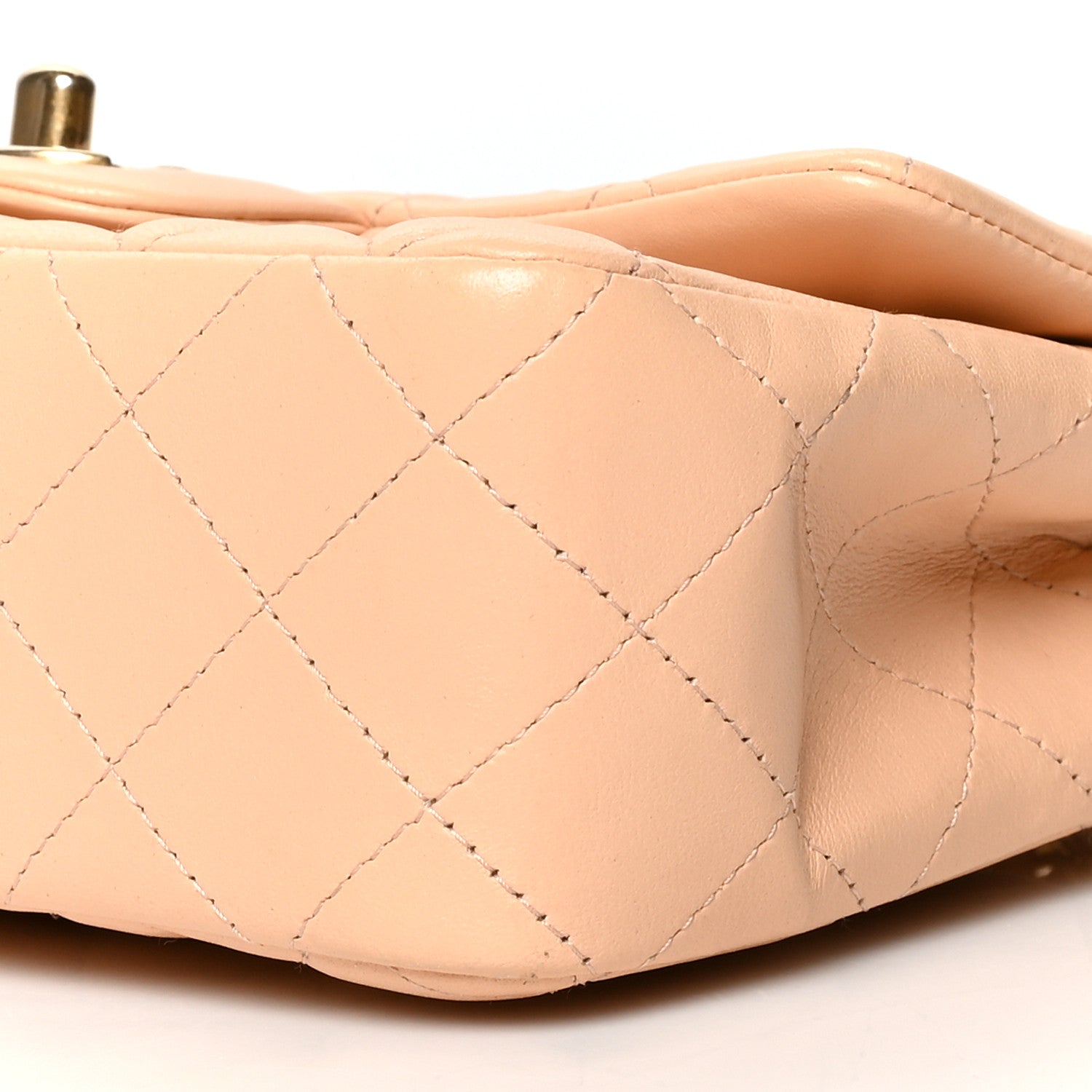Chanel Lambskin Quilted Mini Rectangular Flap Beige 10 of 11