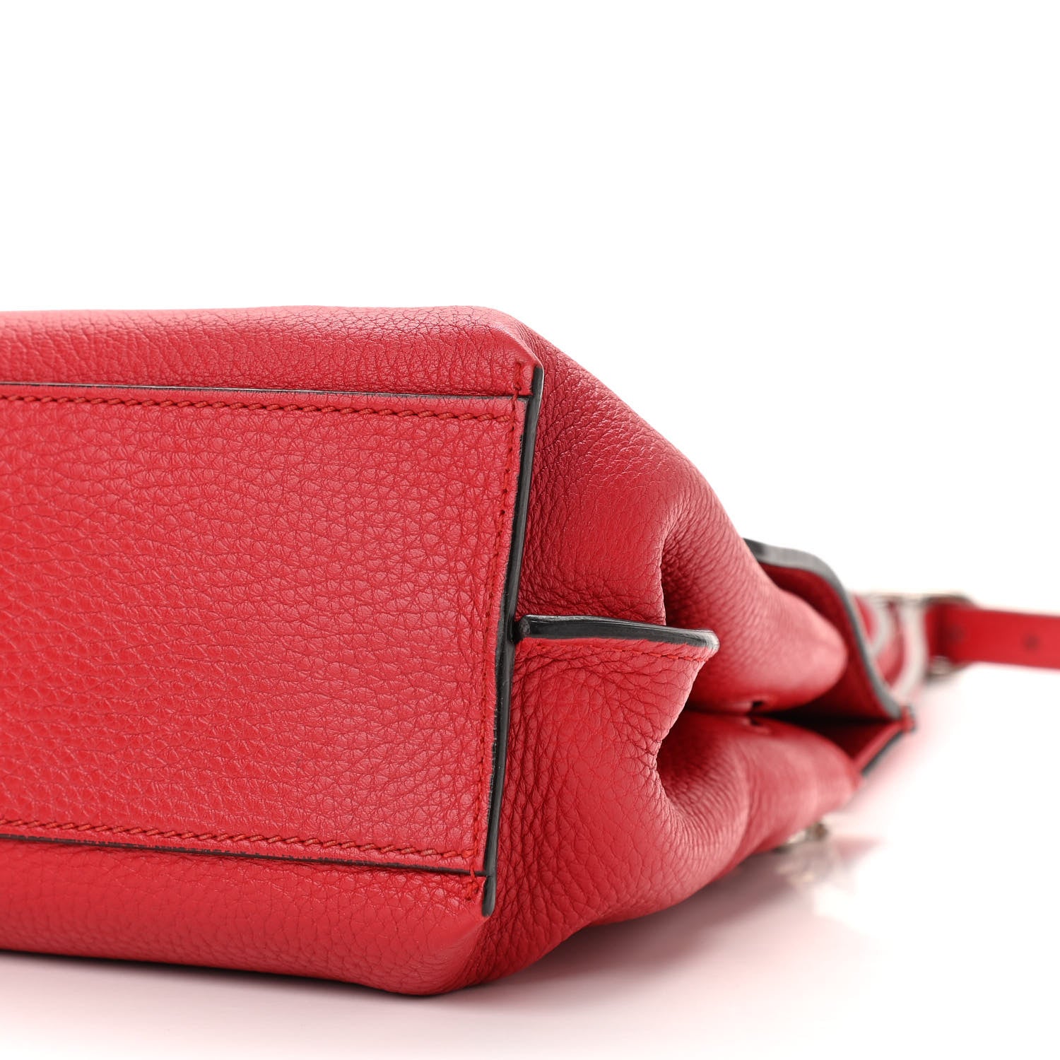 Gucci Cellarius Calfskin Small Bamboo Daily Top Handle Bag Hibiscus Red 9 of 10