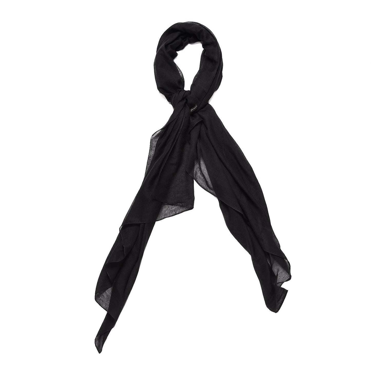 Cashmere Silk Plume Unie Stole Black