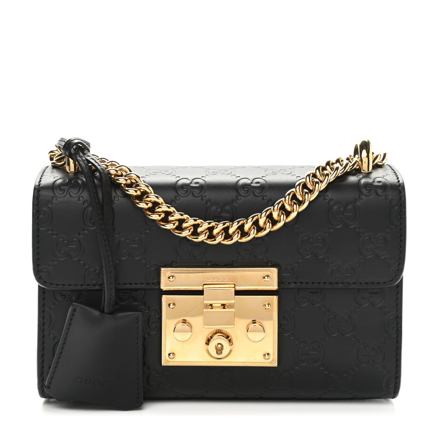Guccissima Small Padlock Shoulder Bag Black