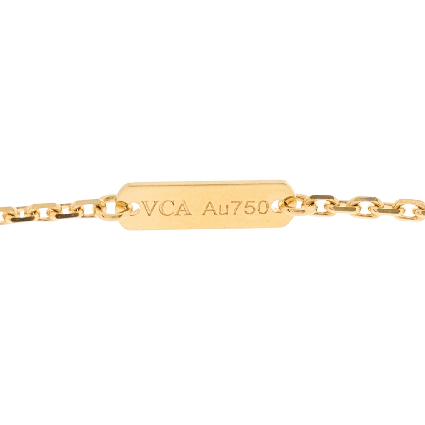 18K Yellow Gold Black Onyx Vintage Alhambra Pendant Necklace