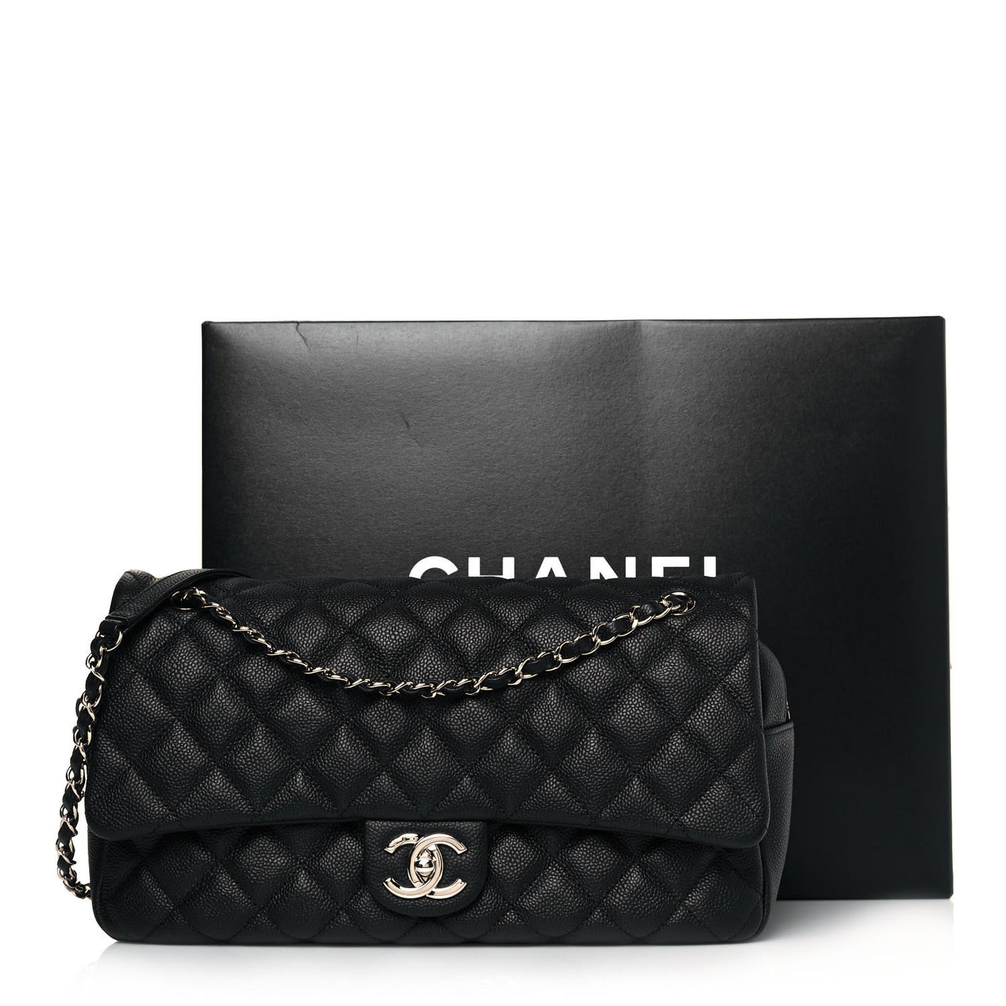 Caviar Quilted Jumbo Easy Flap Black
