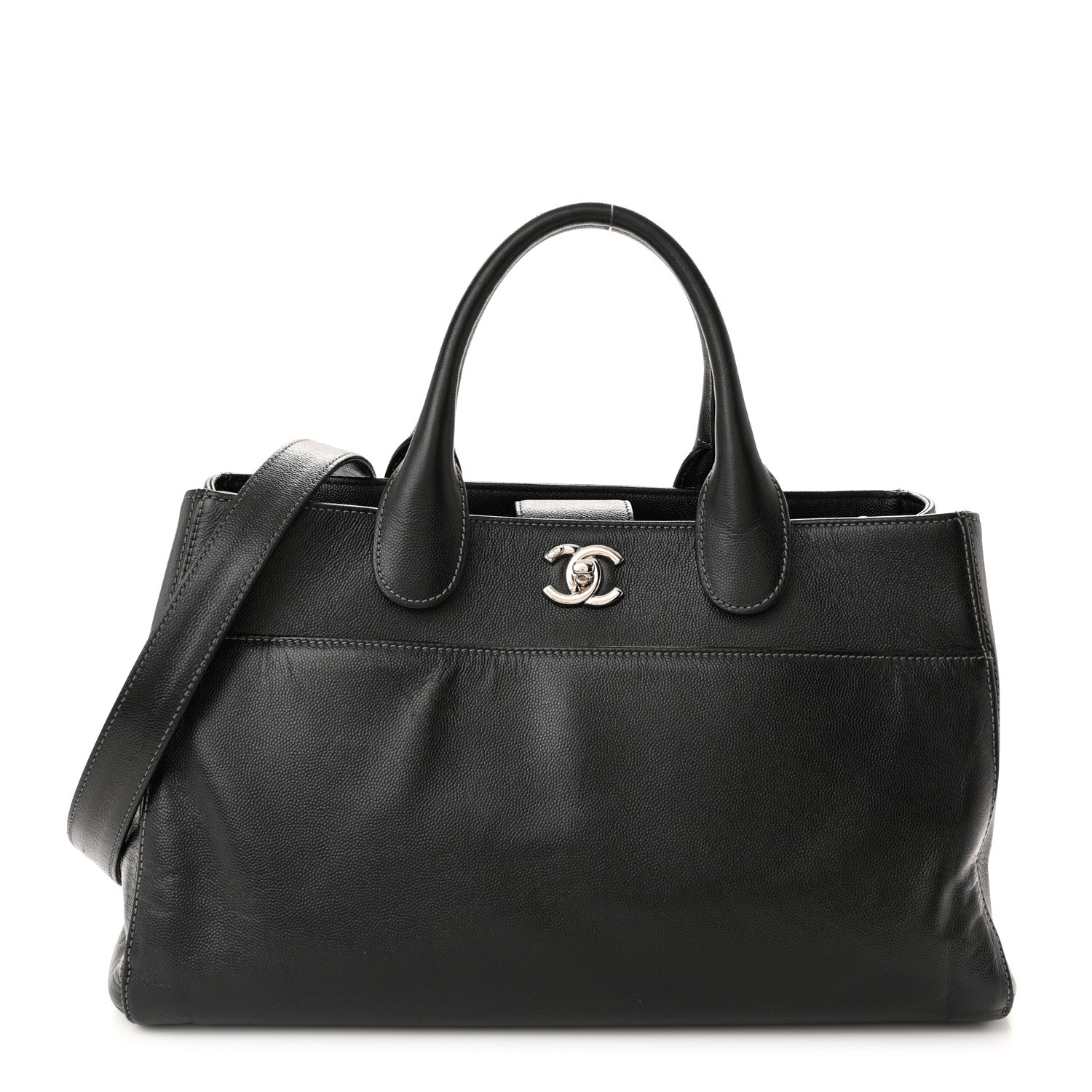Chanel Calfskin Cerf Executive Shopper Tote Black 1 of 12