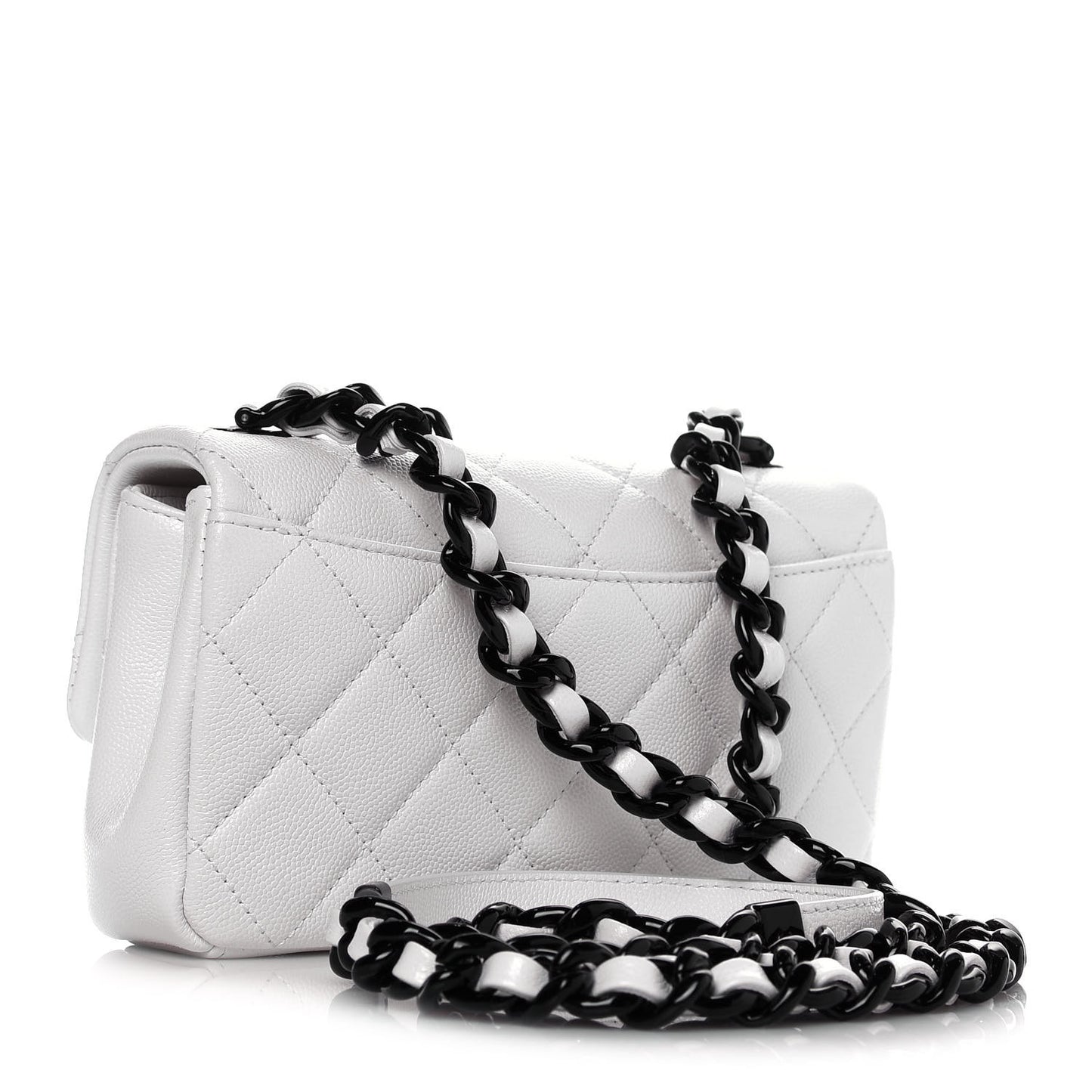 Caviar Quilted My Everything Small Flap White Black