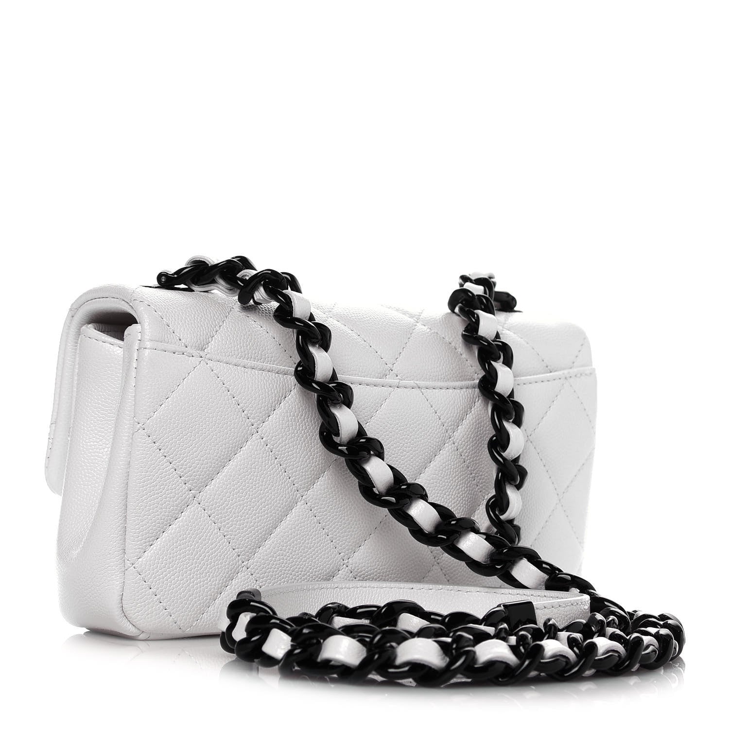 Chanel Caviar Quilted My Everything Small Flap White Black 3 of 14