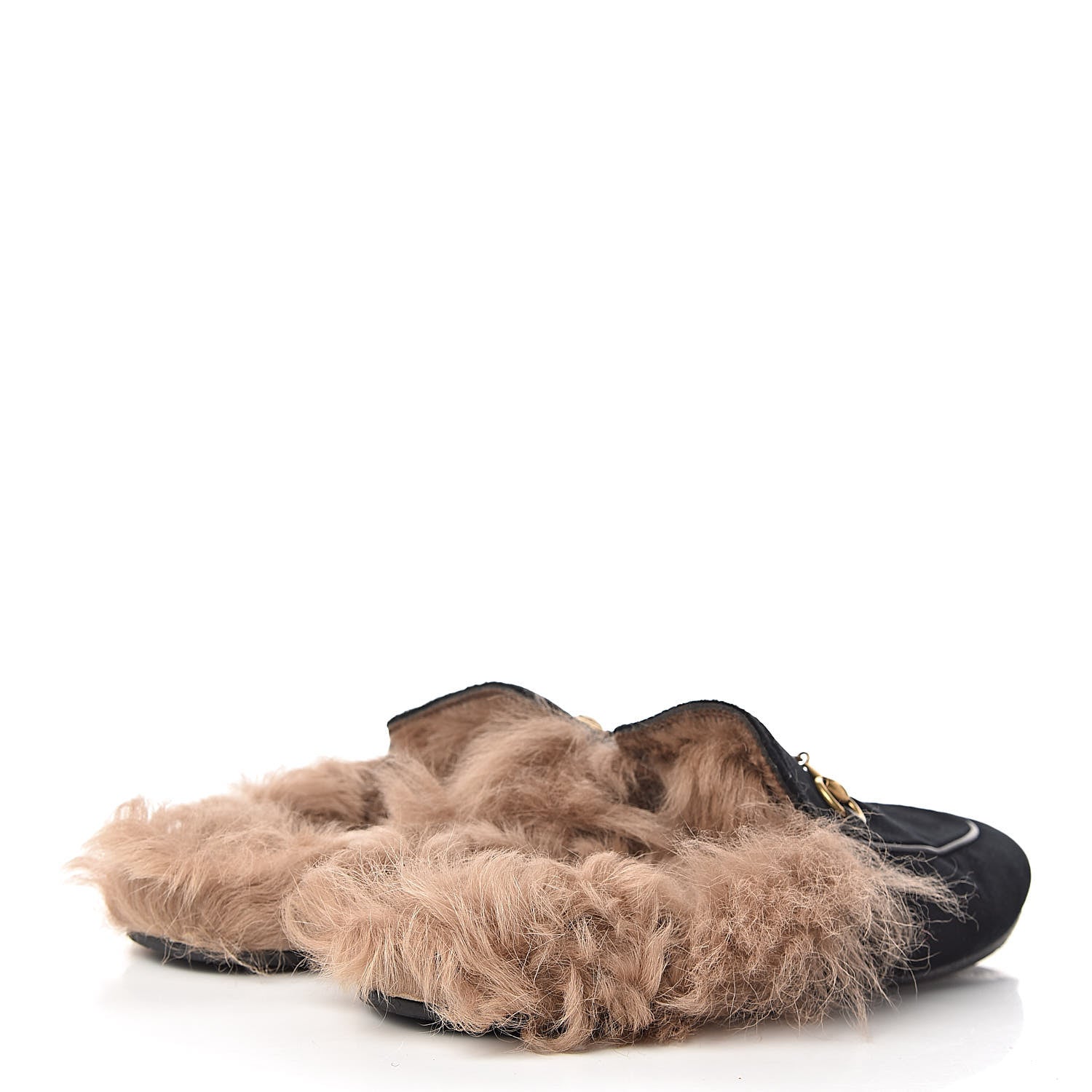 Gucci Velvet Fur Womens Princetown Slippers 39.5 Black 4 of 12