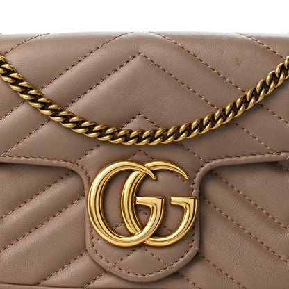 Gucci Calfskin Matelasse Super Mini GG Marmont Shoulder Bag Porcelain Rose 8 of 10