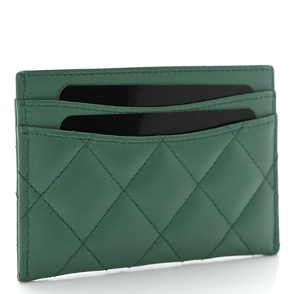 Chanel Lambskin Quilted Card Holder Green 2 of 10