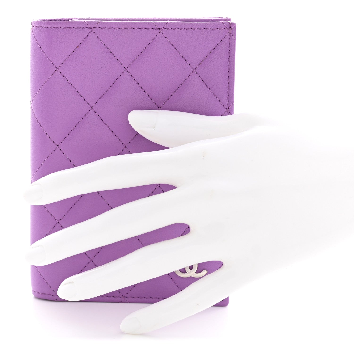 Chanel Lambskin Quilted Passport Holder Purple 2 of 8