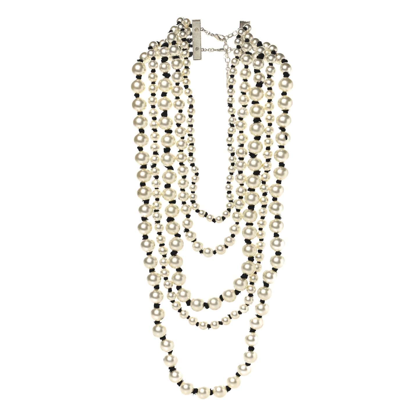 Pearl Multi Strand Long Necklace Gold