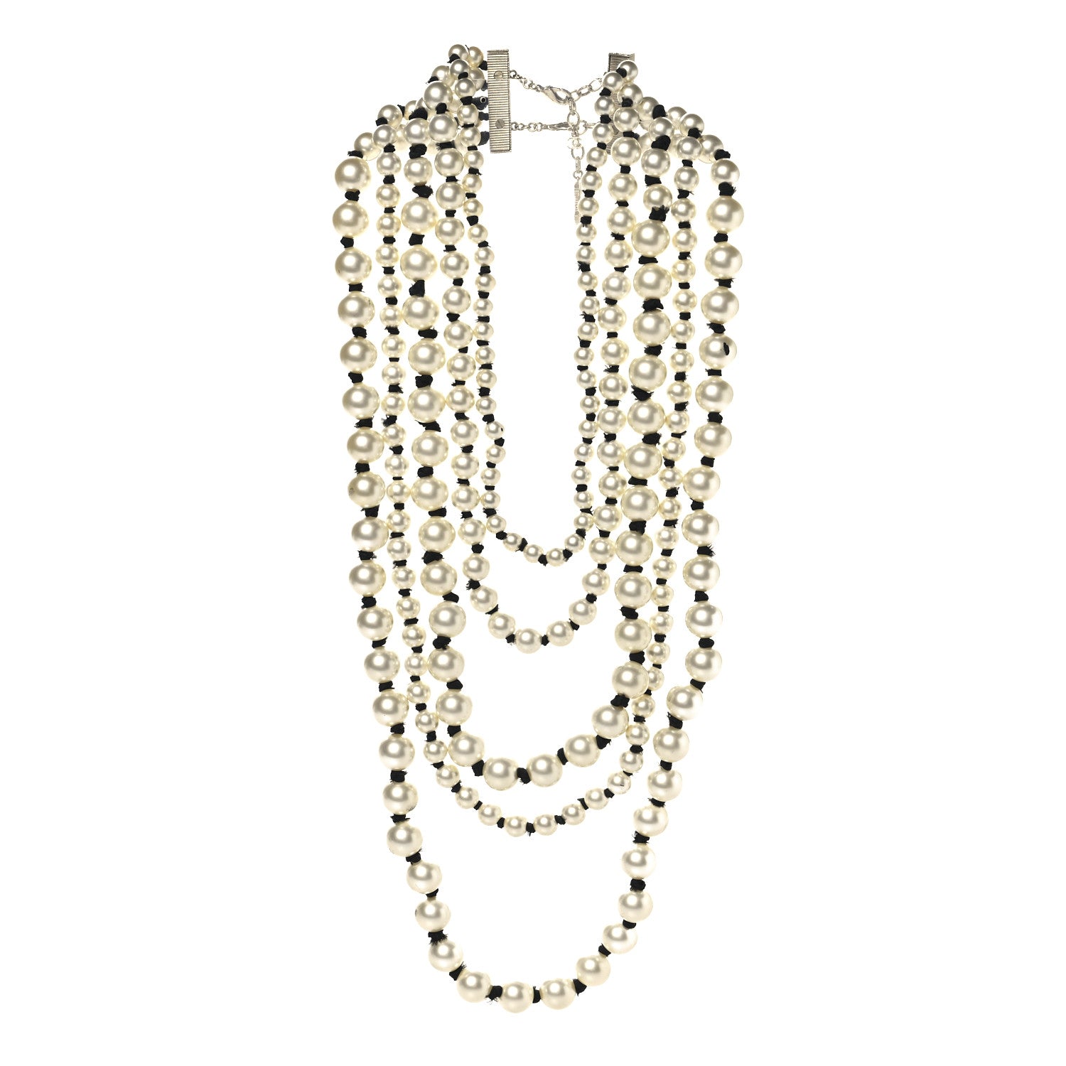 Chanel Pearl Multi Strand Long Necklace Gold 3 of 5