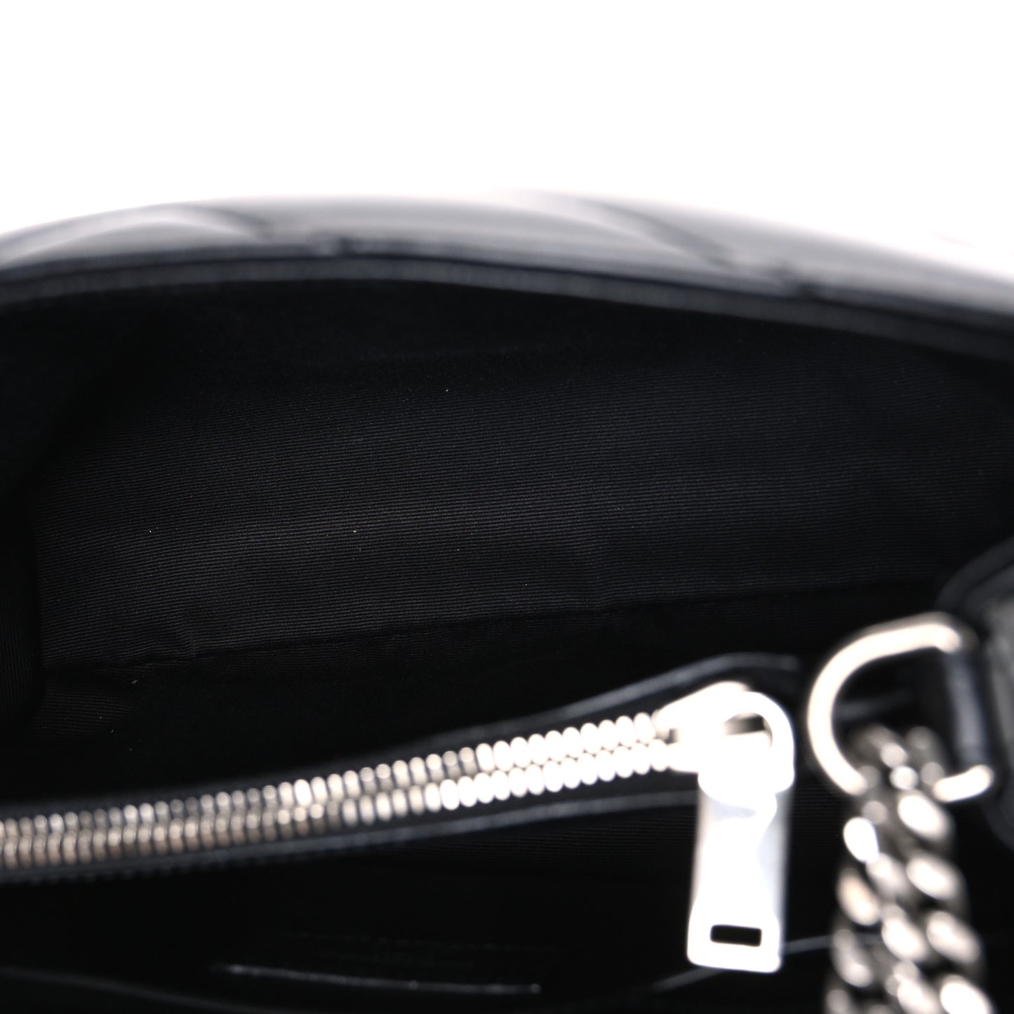 Calfskin Y Quilted Monogram Small Loulou Chain Satchel Black