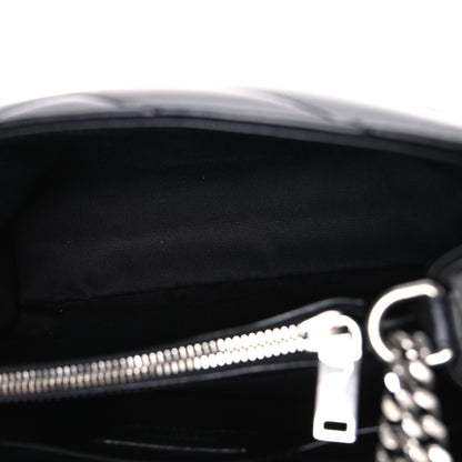 Saint Laurent Calfskin Y Quilted Monogram Small Loulou Chain Satchel Black 5 of 10