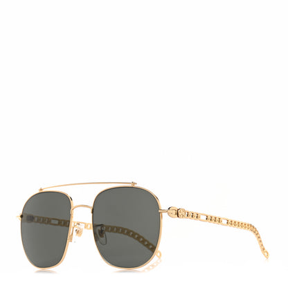Gucci Aviator Charm Chain Sunglasses GG0727S Gold 1 of 10