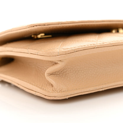 Chanel Caviar Quilted Wallet on Chain WOC Beige 10 of 12