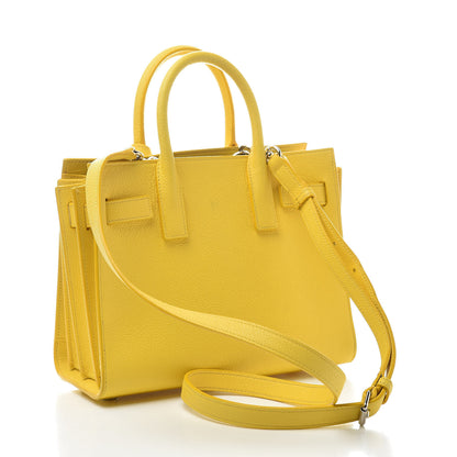 Saint Laurent Grained Calfskin Nano Sac De Jour Jaune 3 of 11